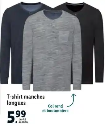 Lidl T-shirt manches longues offre