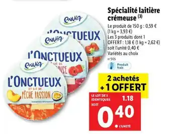 Lidl Spécialité laitière crémeuse offre