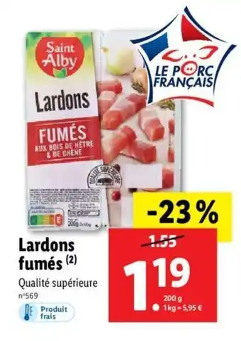 Lidl Lardons fumés offre