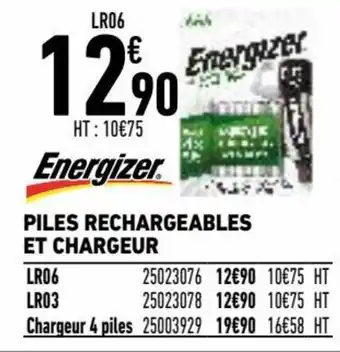 Piles rechargeables et chargeur