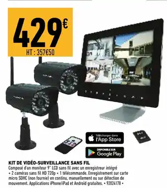 Brico Cash Kit de vidéo-surveillance sans fil offre