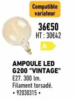 Brico Cash Ampoule LED G200 "vintage" offre