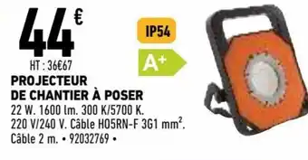 Brico Cash Projecteur de chantier à poser offre