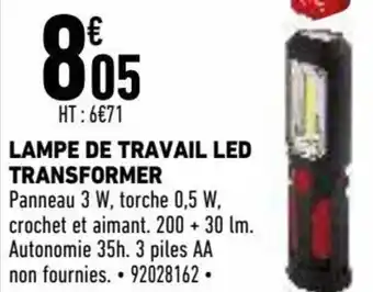 Brico Cash Lampe de travail led transformer offre