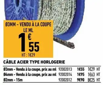 Brico Cash Câble acier type horlogerie offre