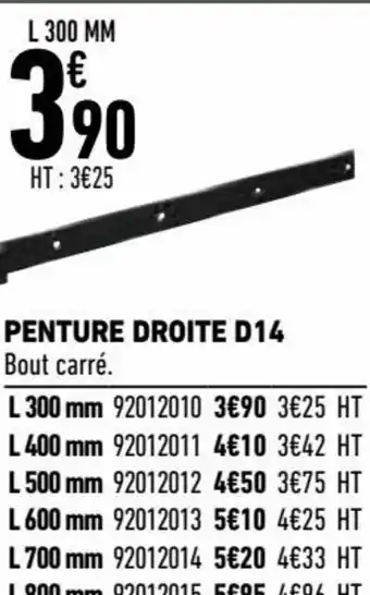 Brico Cash Penture droite d14 offre