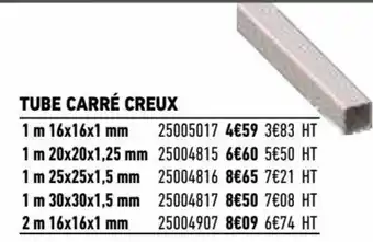 Tube carré creux
