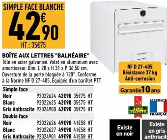 Brico Cash Boîte aux lettres Balnéaire offre