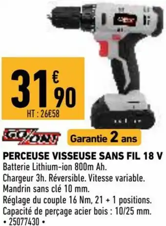 Brico Cash Perceuse visseuse sans fil 18 V offre
