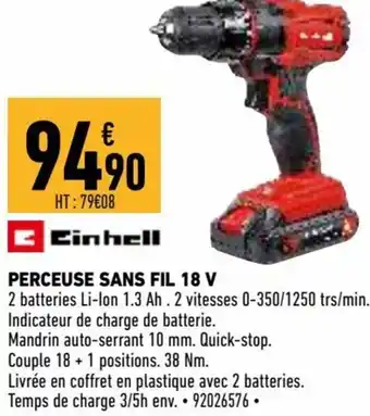 Brico Cash Perceuse sans fil 18 V offre