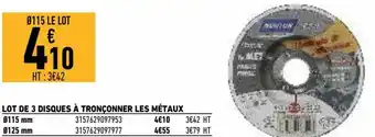 Brico Cash Lot de 3 disques à tronconner les métaux offre