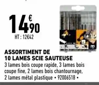 Brico Cash Assortiment de 10 lames scie sauteuse offre