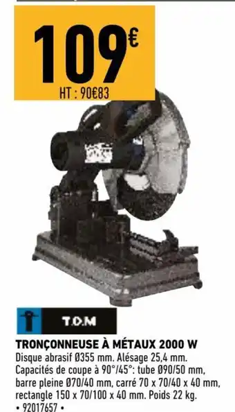Brico Cash Tronçonneuse à Métaux 2000w offre