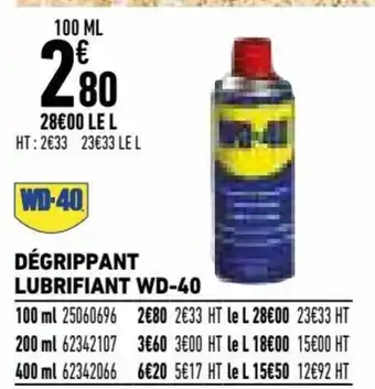 Dégrippant lubrifiant wd-40