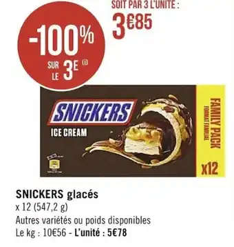 Casino Supermarchés Snickers Glacés offre