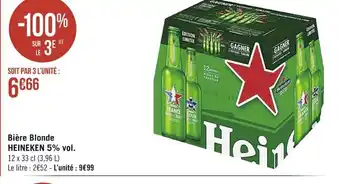 Casino Supermarchés Bière Blonde Heineken 5% Vol offre
