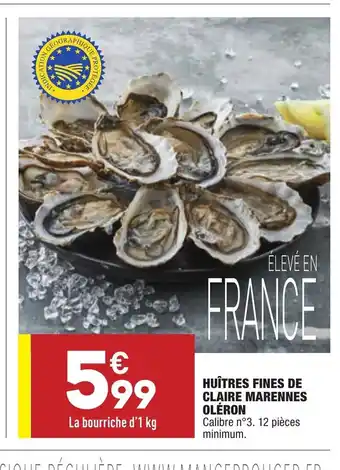 ALDI Huîtres Fines de Claire Marennes Oléron offre