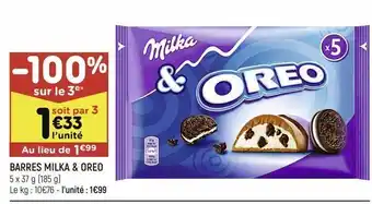 Leader Price Barres milka & oreo offre