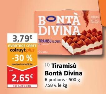 Colruyt Tiramisu bonta divina offre