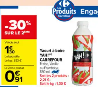 Carrefour Market Yaourt à Boire Yah offre