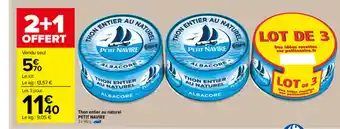 Carrefour Market Thon Entier Au Nature offre