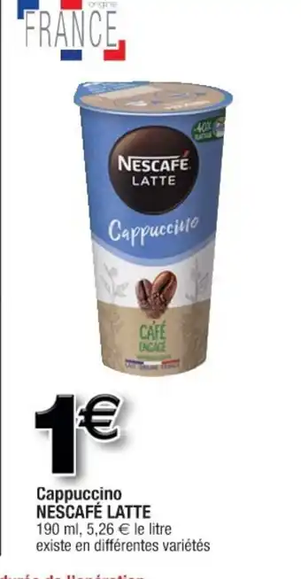 Cora x Carrefour Cappuccino Nescafé Latte offre