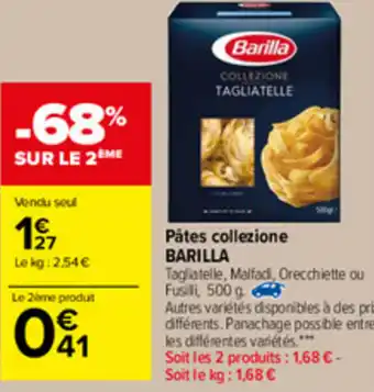 Carrefour Market Pâtes Collezione Barilla offre