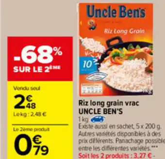 Carrefour Market Riz Long Grain Vrac Uncle Ben's offre