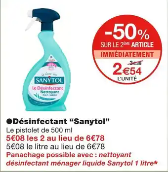 Monoprix Sanytol désinfectant offre