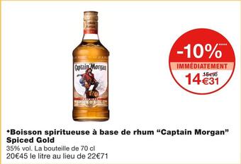 Monoprix Captain morgan boisson spiritueuse à base de rhum spiced gold offre