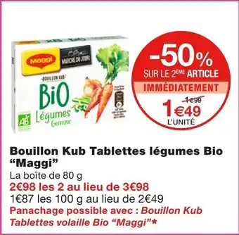 Maggi bouillon kub tablettes légumes bio