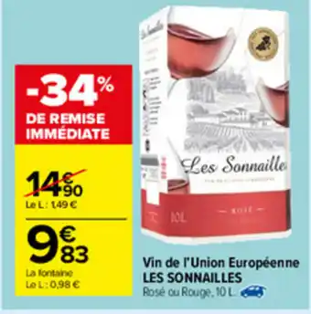 Carrefour Market Vin De l'Union Européenne Les Sonnailles offre