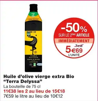 Monoprix Terra delyssa huile d’olive vierge extra bio offre