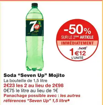 Monoprix Seven up soda mojito offre