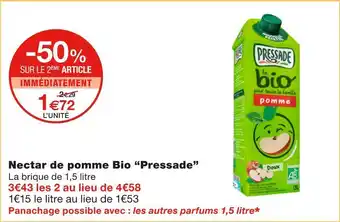 Monoprix Pressade nectar de pomme bio offre