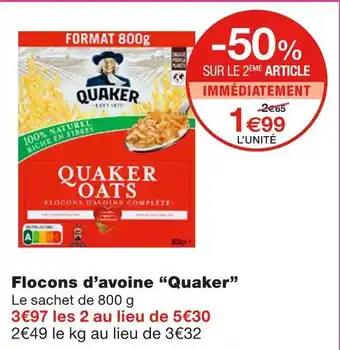 Quaker flocons d’avoine