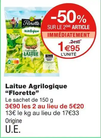 Monoprix Laitue agrilogique offre