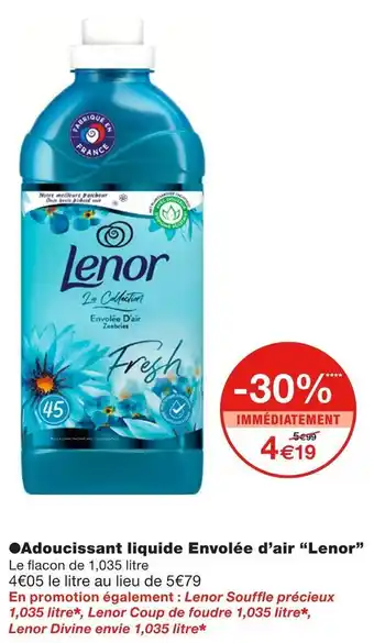 Monoprix Lenor adoucissant liquide envolée d’air offre