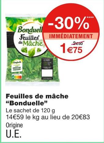 Monoprix Bonduelle feuilles de mâche offre