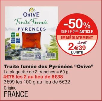 Monoprix Ovive truite fumée des pyrénées offre