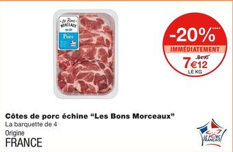 Monoprix Les bons morceaux côtes de porc échine offre