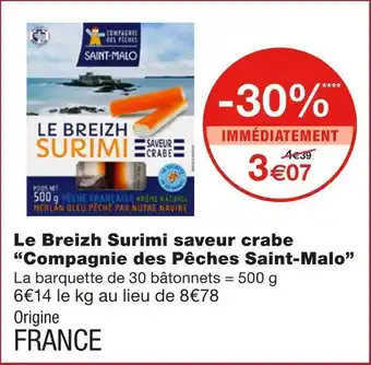 Compagnie des pêches saint-malo le breizh surimi saveur crabe