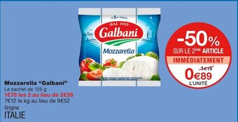 Monoprix Galbani mozzarella offre