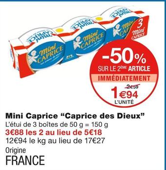 Monoprix Caprice des dieux mini caprice offre