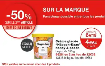 Monoprix Häagen-dazs crème glacée honey & peach offre