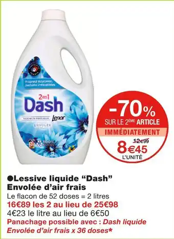 Monoprix Dash lessive liquide envolée d’air frais offre