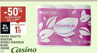 Petit Casino Casino papier toilette douceur double épaisseur blanc offre