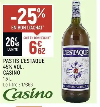 Spar Casino pastis 45% vol. offre
