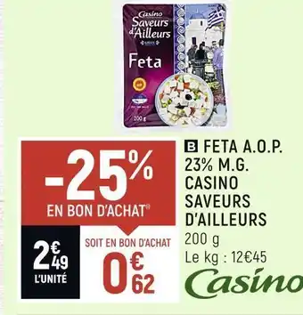 Spar Casino saveurs d’ailleurs feta a.o.p. 23% m.g. offre