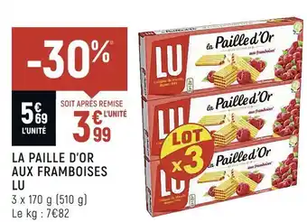 Spar Lu la paille d’or aux framboises offre